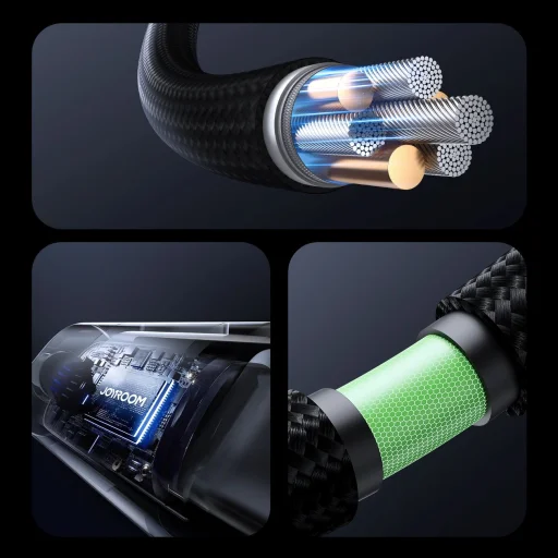 Joyroom S-A16 Pro Prism sorozat 100W USB-C kábel - USB-C digitális kijelzővel 1,2m - Fekete - 7