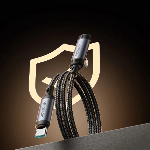 Joyroom S-A56 EnjoyX Series 90° USB-C - Lightning kábel 30W 1.2m - fekete - 7