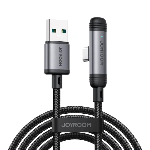 Joyroom S-A56 EnjoyX sorozatú 90° USB-A - USB-C 3A kábel 1.2m - fekete - 1
