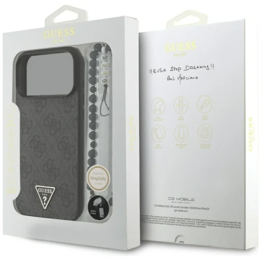  iPhone 17 Pro Max fekete Guess 4G Pánt Háromszög Logó MagSafe tok - 8