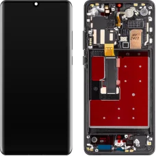 LCD kijelző modul MP Huawei P30 Pro-hoz, OLED verzió, utángyártott, fekete