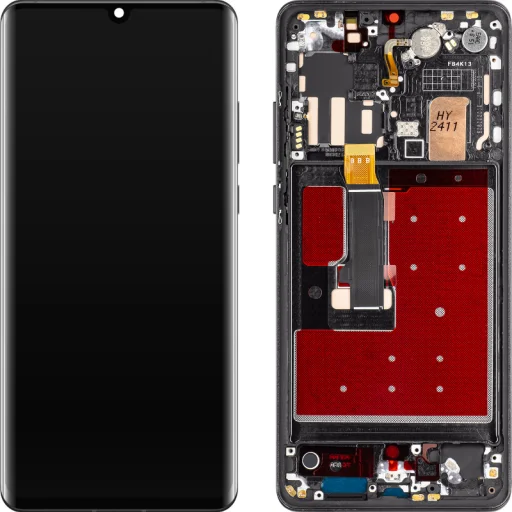 LCD kijelző modul MP Huawei P30 Pro-hoz, OLED verzió, utángyártott, fekete - 1