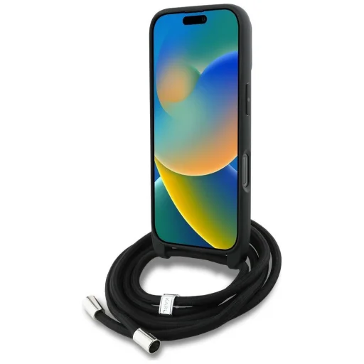  Apple iPhone 16 Pro Max Szürke Karl Lagerfeld Crossbody Grained Minta & Logó tok - 4