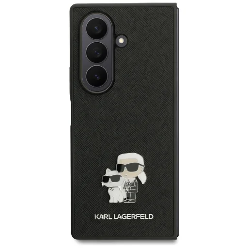  Samsung Galaxy Z Fold7 fekete Karl Lagerfeld Saffiano Karl&Choupette Pin tok - 2
