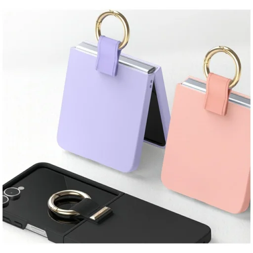  Samsung Galaxy Z Flip 7 Lila Mercury Arany Gyűrű Tok - 2