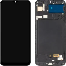 LCD Kijelző Modul MP Samsung Galaxy A30s A307, OLED Verzió, Utángyártott, Fekete