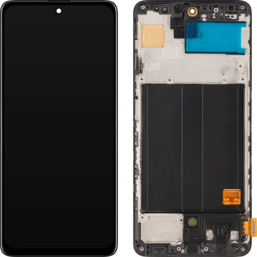 LCD kijelző modul tok Samsung Galaxy A51 A515, OLED verzió, utángyártott, fekete - 1