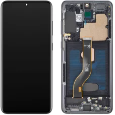 LCD kijelzőmodul MP Samsung Galaxy S20+ G985-hez, OLED verzió, utángyártott, fekete, modul