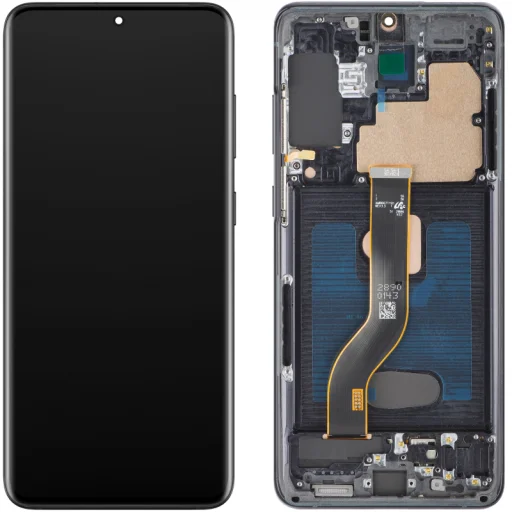 LCD kijelzőmodul MP Samsung Galaxy S20+ G985-hez, OLED verzió, utángyártott, fekete, modul - 1