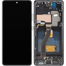 LCD Kijelzőmodul MP Samsung Galaxy S21 Ultra 5G G998-hoz, OLED Verzió, Utángyártott, Fekete