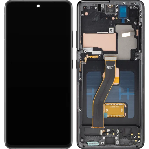 LCD Kijelzőmodul MP Samsung Galaxy S21 Ultra 5G G998-hoz, OLED Verzió, Utángyártott, Fekete - 1