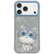  iPhone 17 Szürke Nimmy Big Eyed Pet 2.0 Macska tok