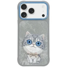  iPhone 17 Pro szürke Nimmy Big Eyed Pet 2.0 Macska tok