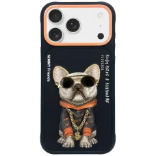  iPhone 17 fekete Nimmy Glasses Cool Dog tok