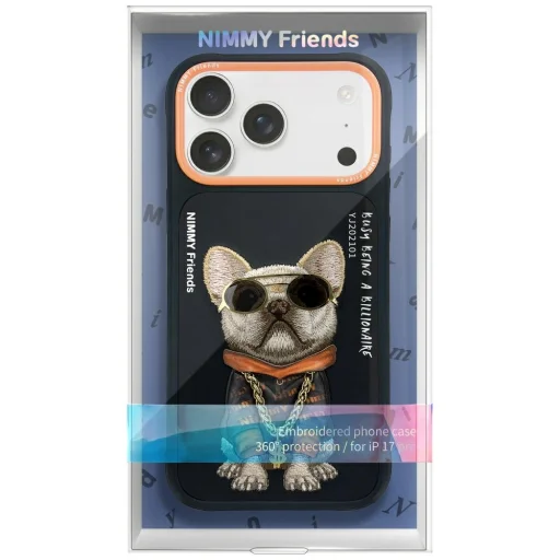  iPhone 17 fekete Nimmy Glasses Cool Dog tok - 2