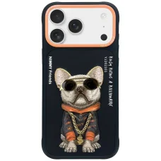  iPhone 17 Pro fekete Nimmy Glasses Cool Dog tok
