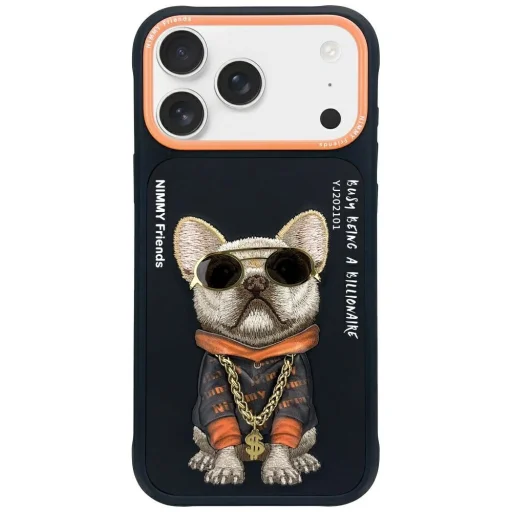  iPhone 17 Pro fekete Nimmy Glasses Cool Dog tok - 1