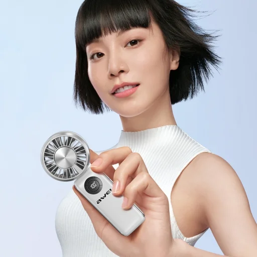 Kézi ventilátor AWEI F39 Fast Ice fehér - 6