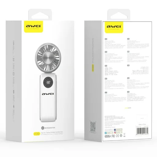 Kézi ventilátor AWEI F39 Fast Ice fehér - 8
