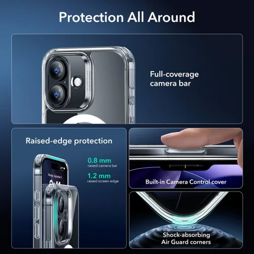  iPhone 17 Átlátszó Esr Classic Hybrid Magsafe & Edzett Üveg tok - 3