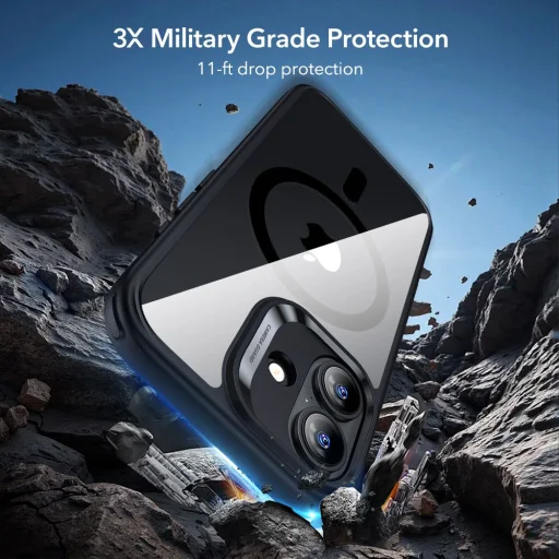  iPhone 17 Átlátszó/Fekete Esr Classic Hybrid Magsafe & Edzett üveg tok - 4