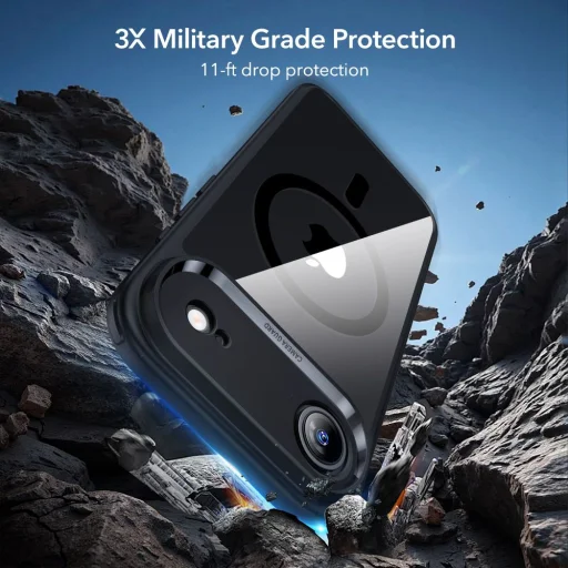  iPhone 17 Air Átlátszó/Fekete Esr Classic Hybrid Magsafe & Edzett Üveg tok - 4