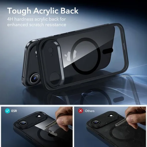  iPhone 17 Air Átlátszó/Fekete Esr Classic Hybrid Magsafe & Edzett Üveg tok - 7