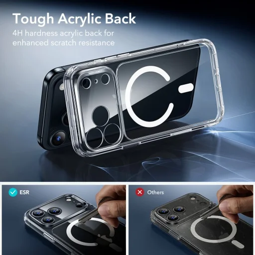  iPhone 17 Pro Átlátszó Esr Classic Hybrid Magsafe & Edzett Üveg tok - 7