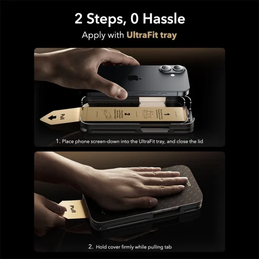  iPhone 16 Pro / 17 Átlátszó ESR Ultrafit Armorite Pro Edzett üveg üvegfólia - 5