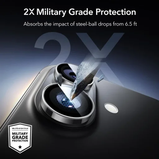  iPhone 16 / 16 Plus / 17 átlátszó ESR Armorite Kamera Védő üvegfólia - 5