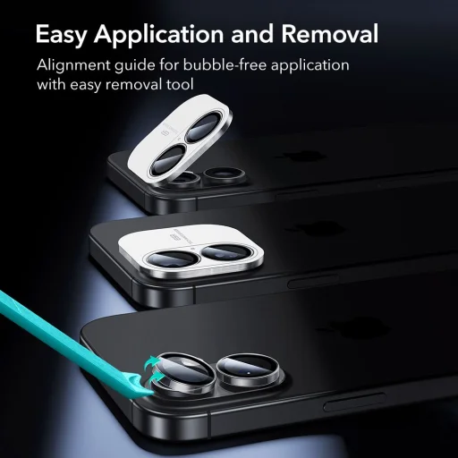  iPhone 16 / 16 Plus / 17 átlátszó ESR Armorite Kamera Védő üvegfólia - 8