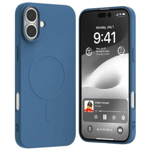 Mercury MagSafe Fél-Szilikon iPhone 16 Plus 6,7" kék tok - 1