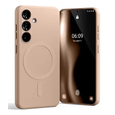 Mercury MagSafe Semi-Silicone Samsung Galaxy S25 tok pink homok