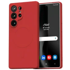  Samsung Galaxy S25 Ultra piros Mercury MagSafe Fél-szilikon tok