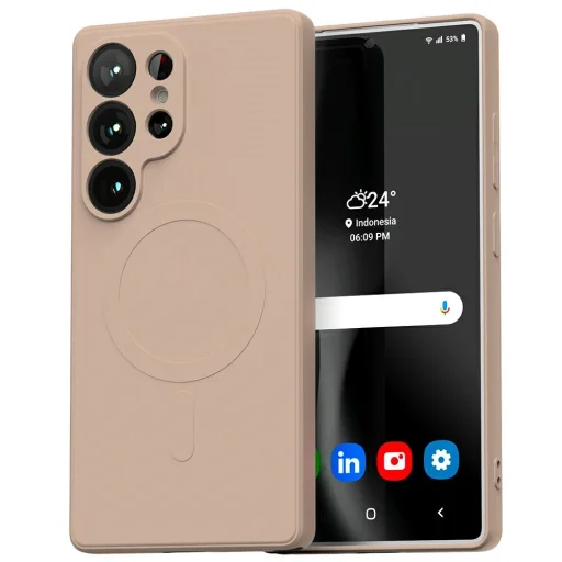  Samsung Galaxy S25 Ultra pink homok Mercury MagSafe Semi-Silicone tok - 1