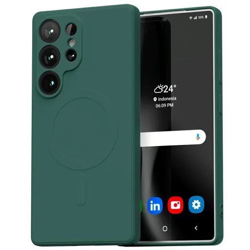  Samsung Galaxy S25 Ultra zöld Mercury MagSafe Félig szilikon tok - 1