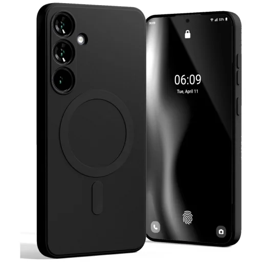 Mercury MagSafe Félszilikon Samsung Galaxy S25 Plus tok fekete - 1