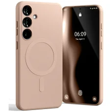 Mercury MagSafe Fél-szilikon Samsung S25+ tok rózsaszín homok