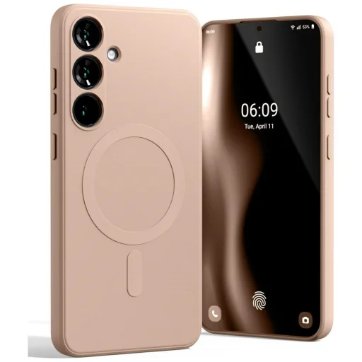 Mercury MagSafe Fél-szilikon Samsung S25+ tok rózsaszín homok - 1