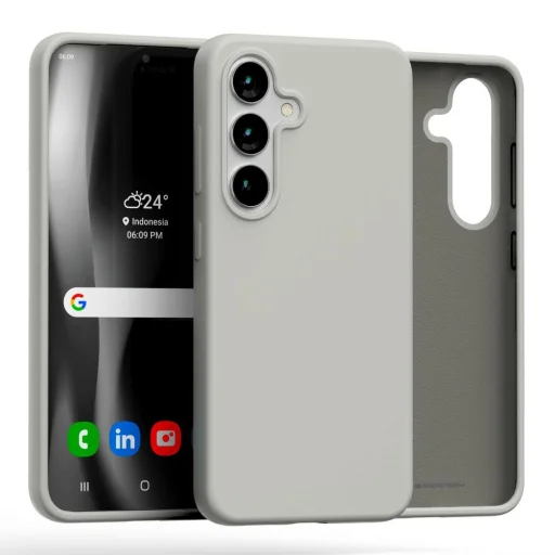 Mercury Szilikon Samsung S25 fliptok, kőszínű, tok - 1