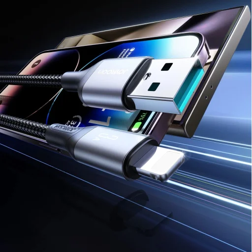 Joyroom S-A28 Flash Series 3A USB-A - Lightning kábel 1m - fekete - 2