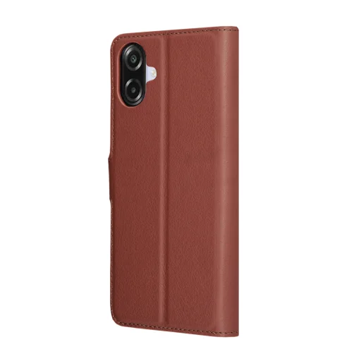 Samsung Galaxy A07 4G - Techsuit bőrtok - Barna. tok - 5