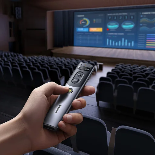 Baseus Orange Dot lézer pointer AI és automatikus fordítással - Szürke (elemmel) - 9