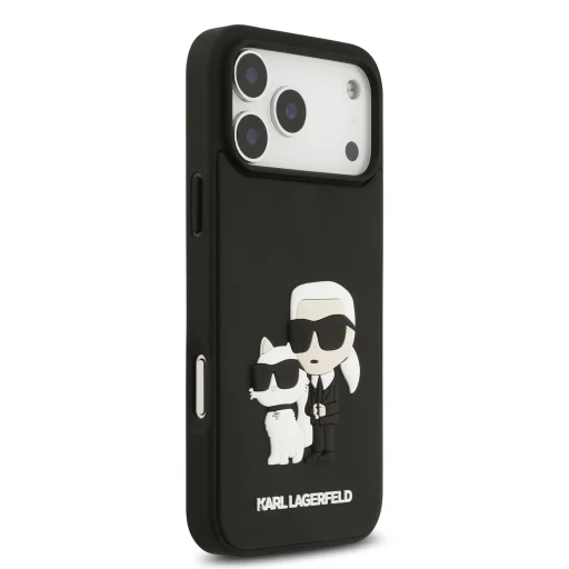  iPhone 17 Pro Max fekete Karl Lagerfeld 3D Rubber Karl and Choupette tok - 4