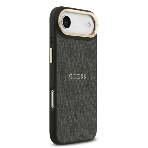  iPhone 17 Air Fekete Guess PU Leather 4G Gold Frame MagSafe tok - 4