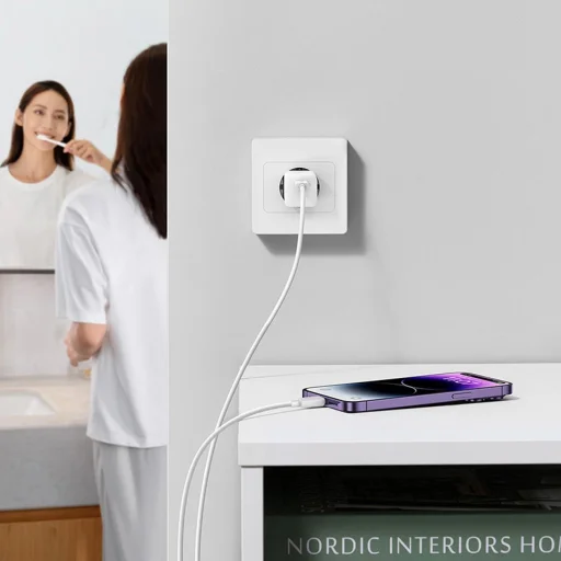 Baseus GaN5 30W USB-C Mini Fali Töltő - Fehér - 10