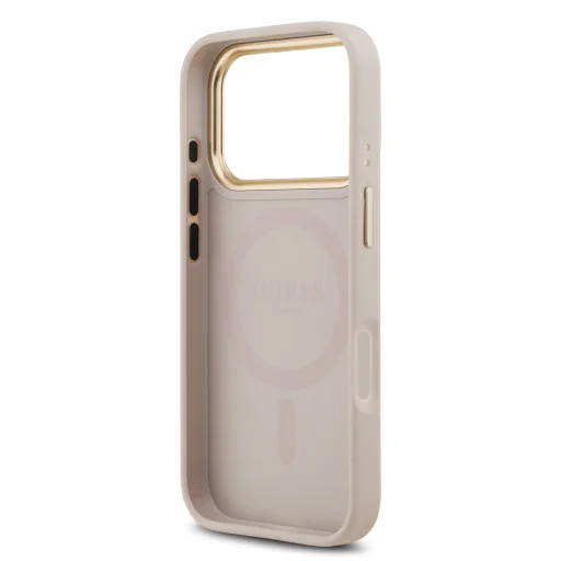  iPhone 17 Pro Pink Guess PU Leather 4G Gold Frame MagSafe tok - 6