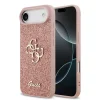  iPhone 17 Air Pink Guess PU Fixed Glitter 4G Metal Logo tok