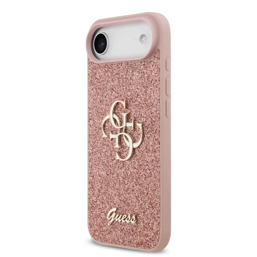  iPhone 17 Air Pink Guess PU Fixed Glitter 4G Metal Logo tok - 2