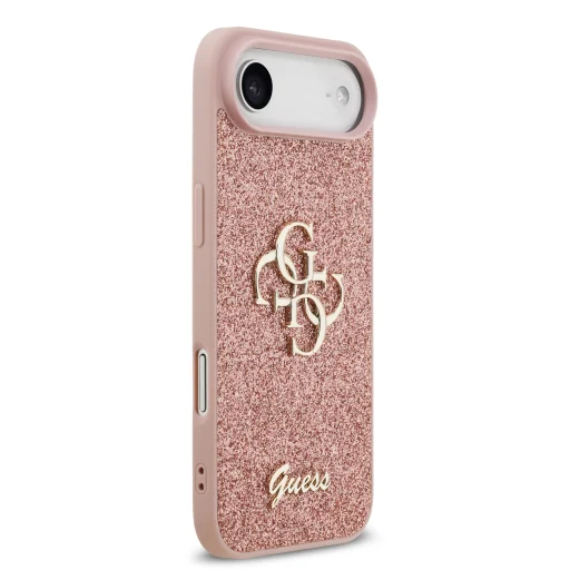 iPhone 17 Air Pink Guess PU Fixed Glitter 4G Metal Logo tok - 4